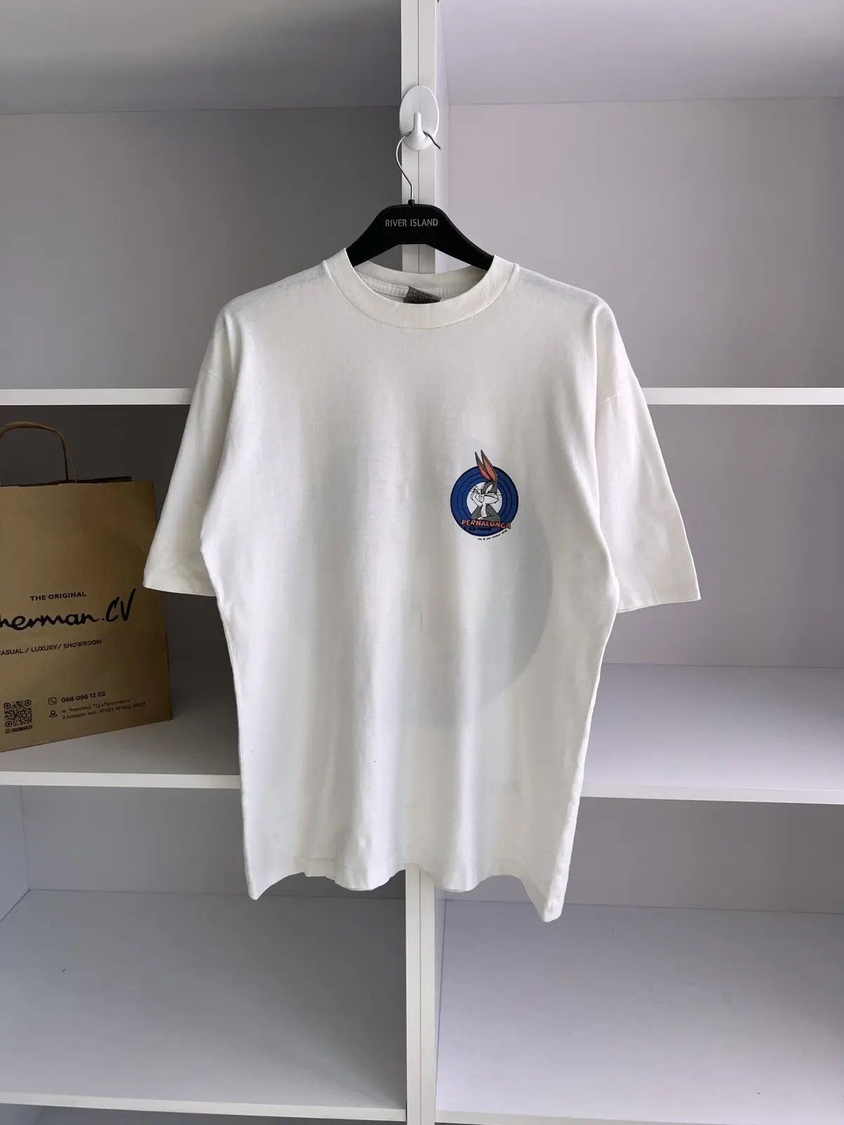 Band Tees × Vintage × Warner Bros Vintage Warner Bros Big logo 1993 Tee Size US M / EU 48-50 / 2 - 2 Thumbnail