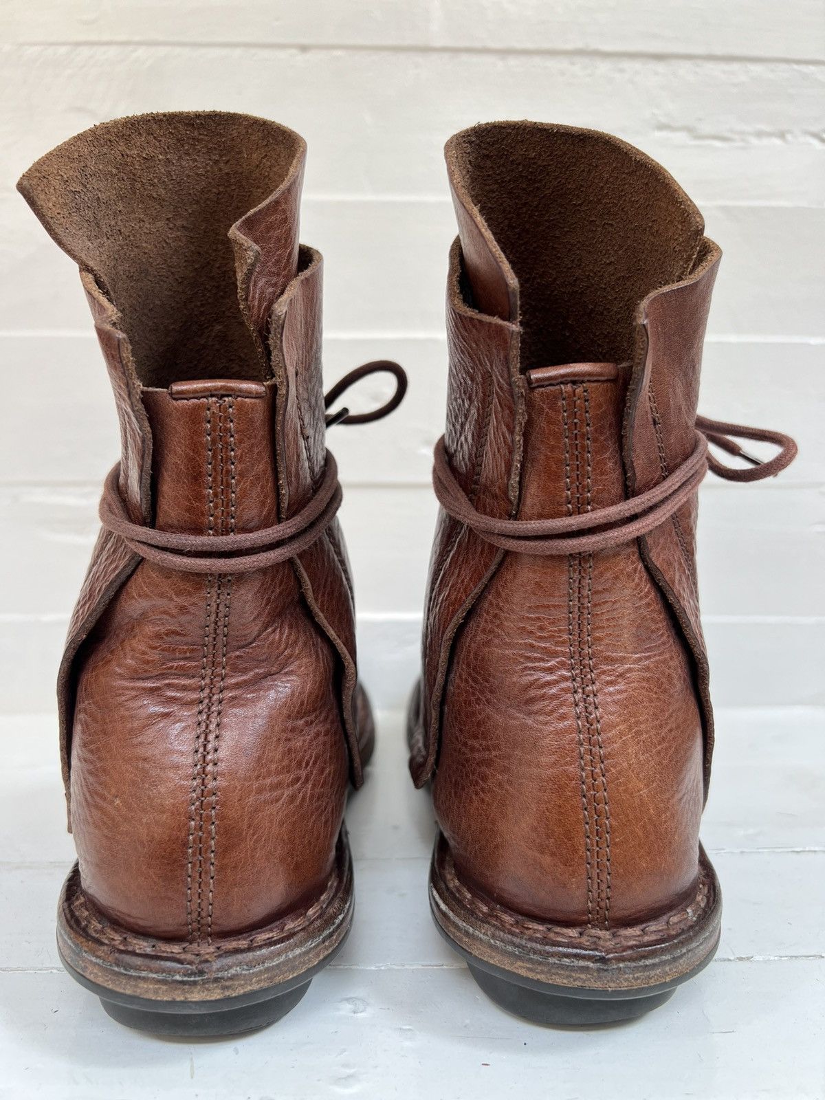 Trippen TRIPPEN Rectangle f Brown Leather Boots Size US 7 / IT 37 - 8 Thumbnail