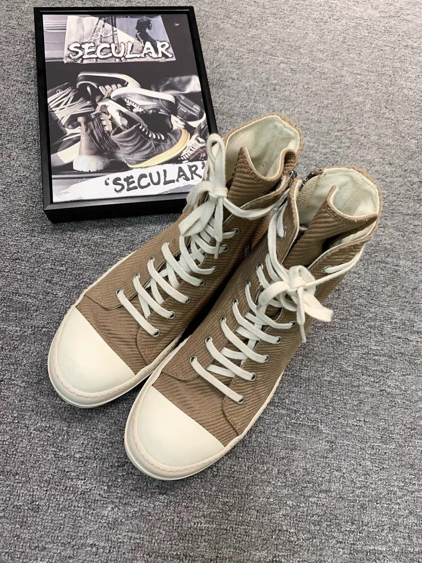 Rick Owens Rick Owens DRKSHDW Brown Canvas Big Converse K34 Size US 7.5 / EU 40-41 - 4 Thumbnail