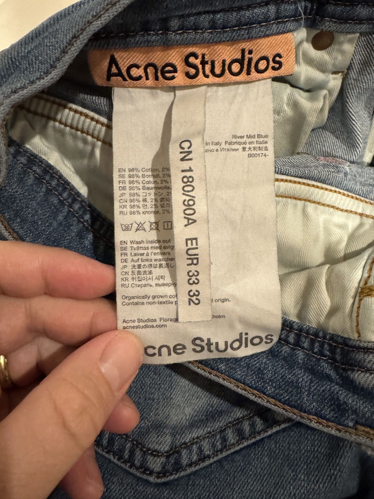 Acne Studios ACNE RIVER MID BLUE JEANS - 33 Size US 33 - 5 Thumbnail