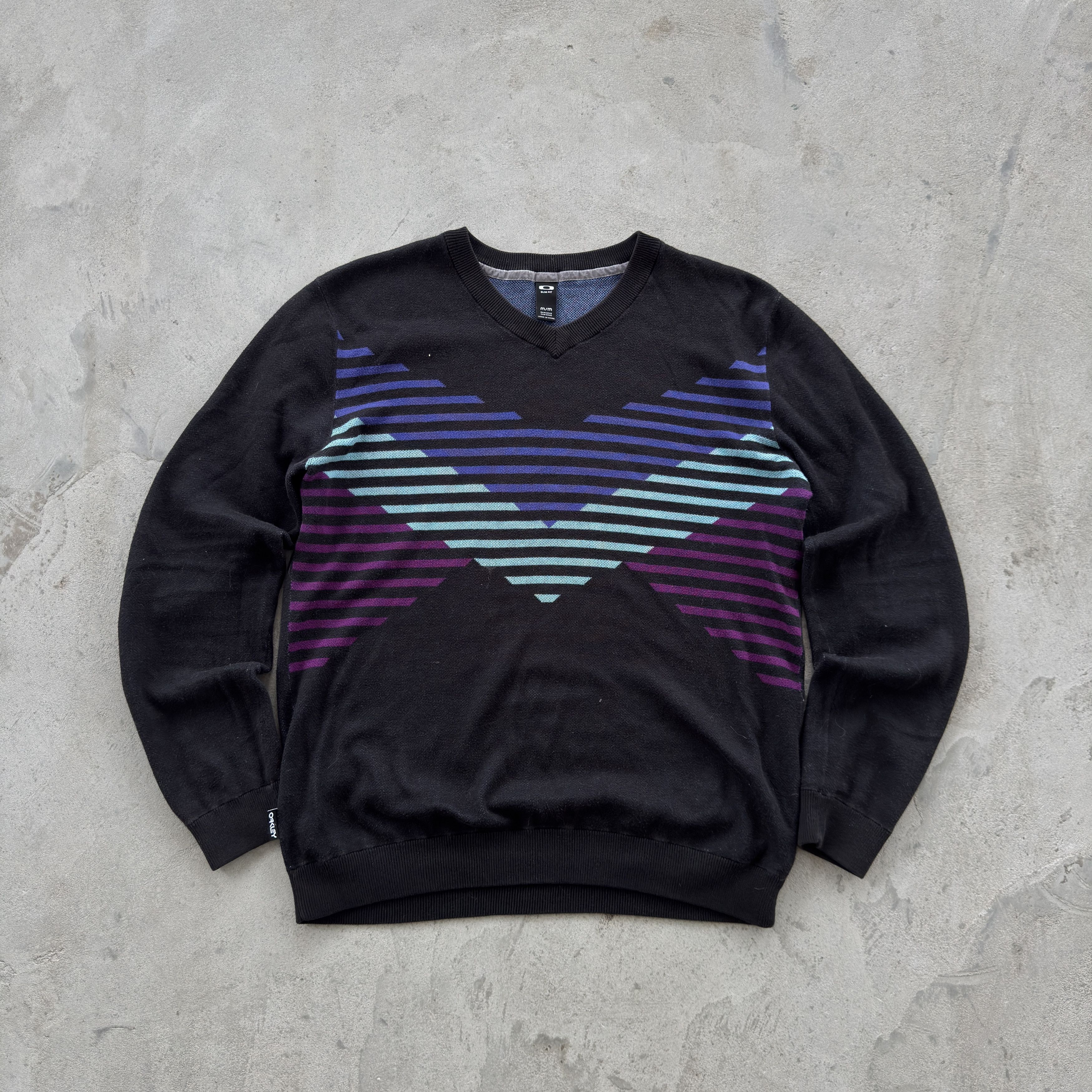 Oakley × Vintage OAKLEY Sweater Knit Vintage 90s Mock Neck hoodie