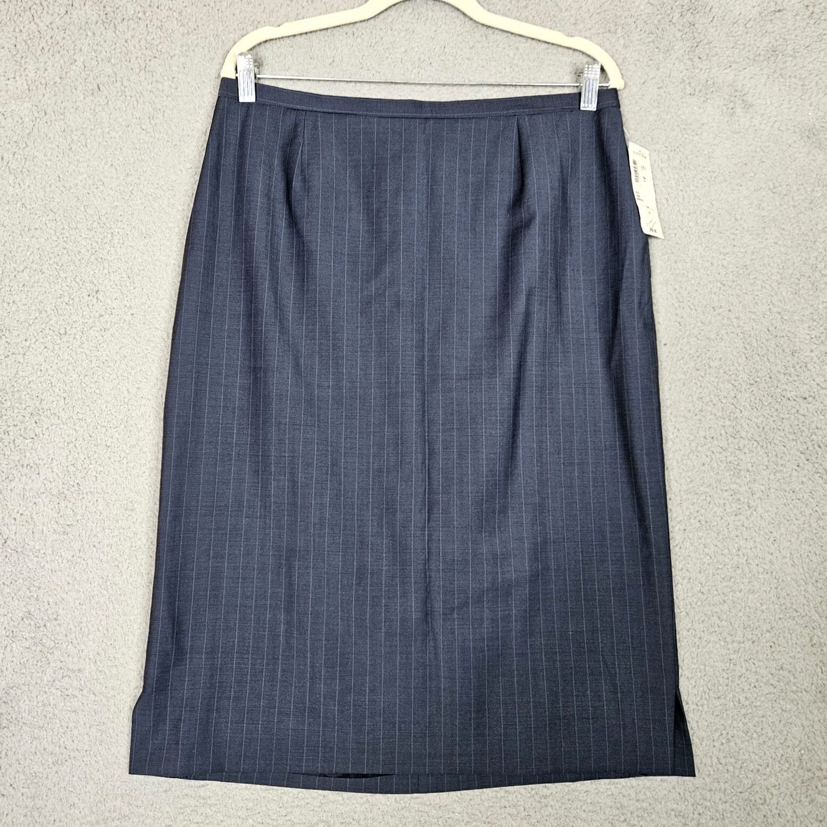 Vintage TALORA MARINE/PERI Women's dark Blue Stripes A-line Skirt Size 14 NEW Size 36" / US 14 / IT 50 - 2 Thumbnail