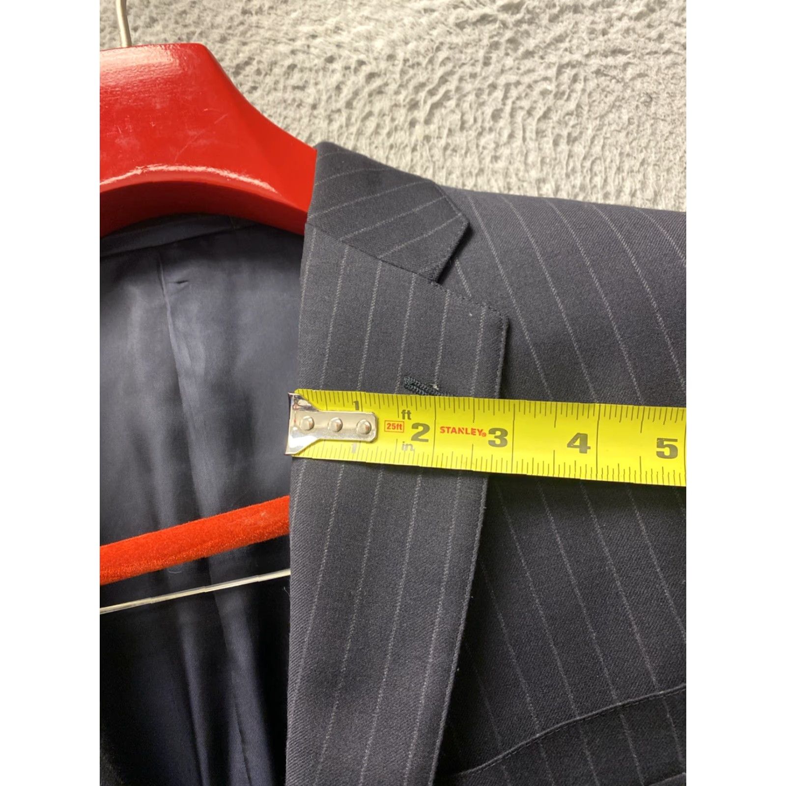 Vintage VINTAGE Hickey Freeman Blazer Jacket Worsted Wool Two Button Navy Striped 42 R Mens 43 Chest Regular Fit Size 42R - 6 Thumbnail
