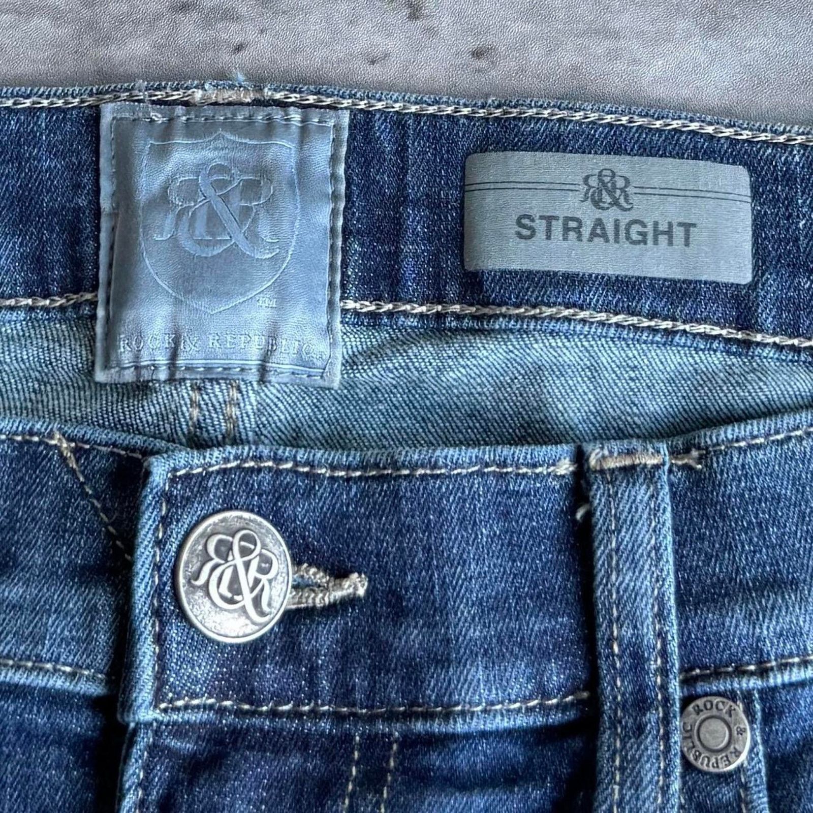 Rock & Republic × Vintage Crazy Y2K Rock & Republic Skater Grunge Opium Denim Jeans Size US 36 / EU 52 - 4 Thumbnail