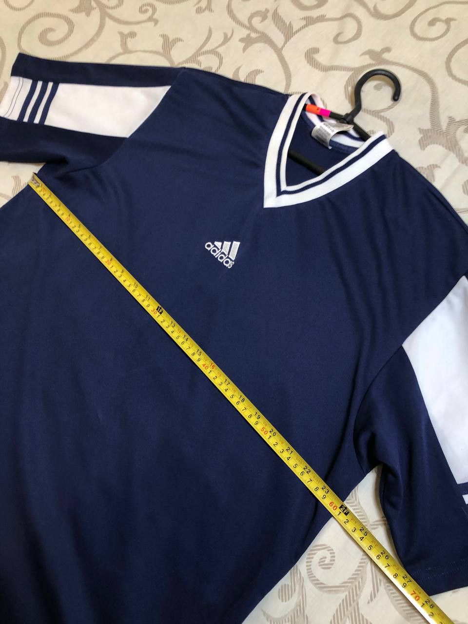 Adidas Rare Vintage Adidas Jersey V Neck Shirt Blue Size US XL / EU 56 / 4 - 8 Thumbnail