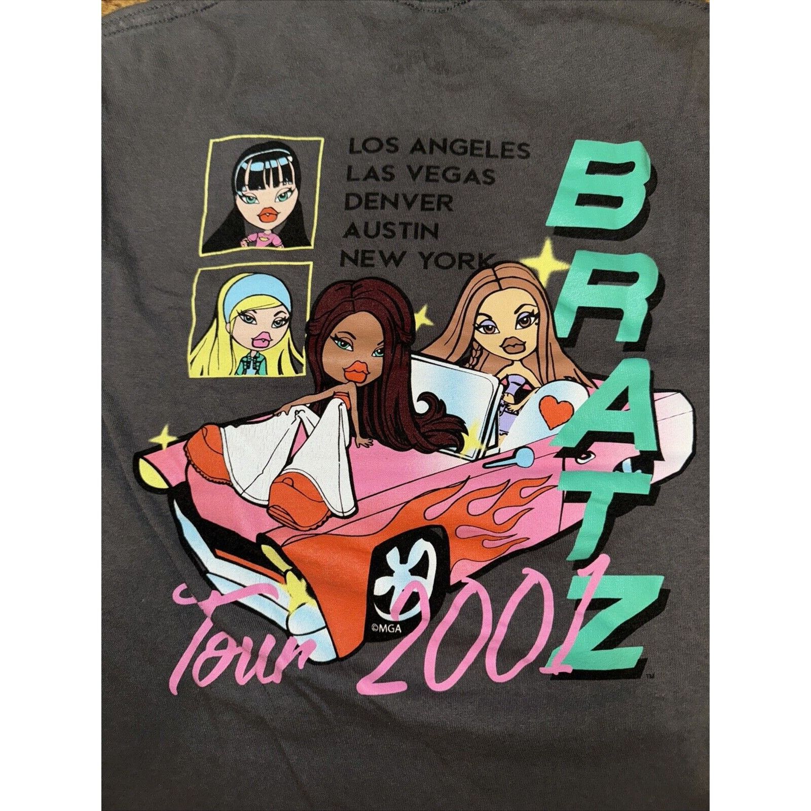 Band Tees × Rap Tees × Vintage Bratz Dolls Cropped T-Shirt Grey Small 17x19.5 2001 Tour Y2K Size S / US 4 / IT 40 - 5 Thumbnail