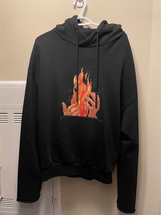 Off white deals flame hoodie