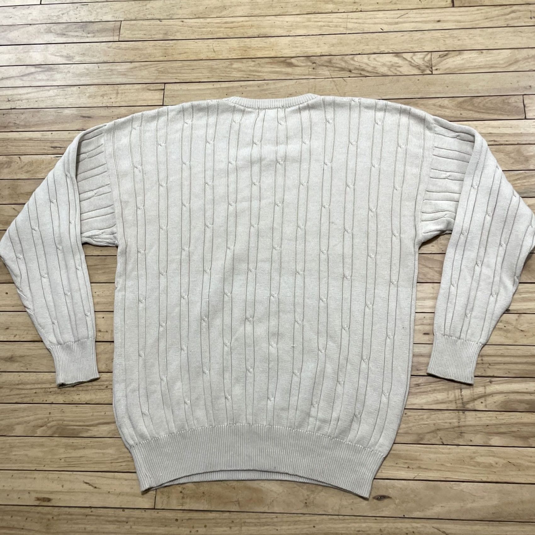 Vintage VINTAGE La Mode Sweater Men XXL Tan New Deadstock 90s Golf Cable Knit Old Money Pullover Knits Mens Size US XXL / EU 58 / 5 - 2 Thumbnail