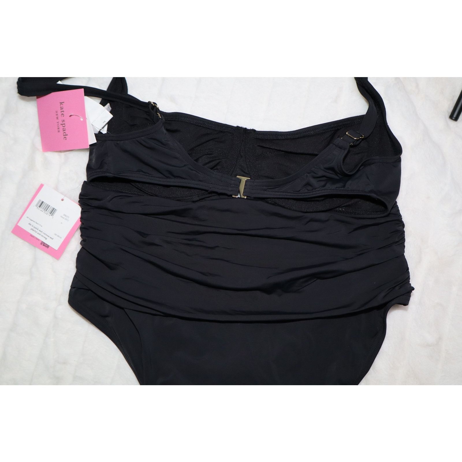 Kate Spade Kate Spade Women's Ruched High-waist Bikini Bottoms In Black Size ONE SIZE - 2 Thumbnail