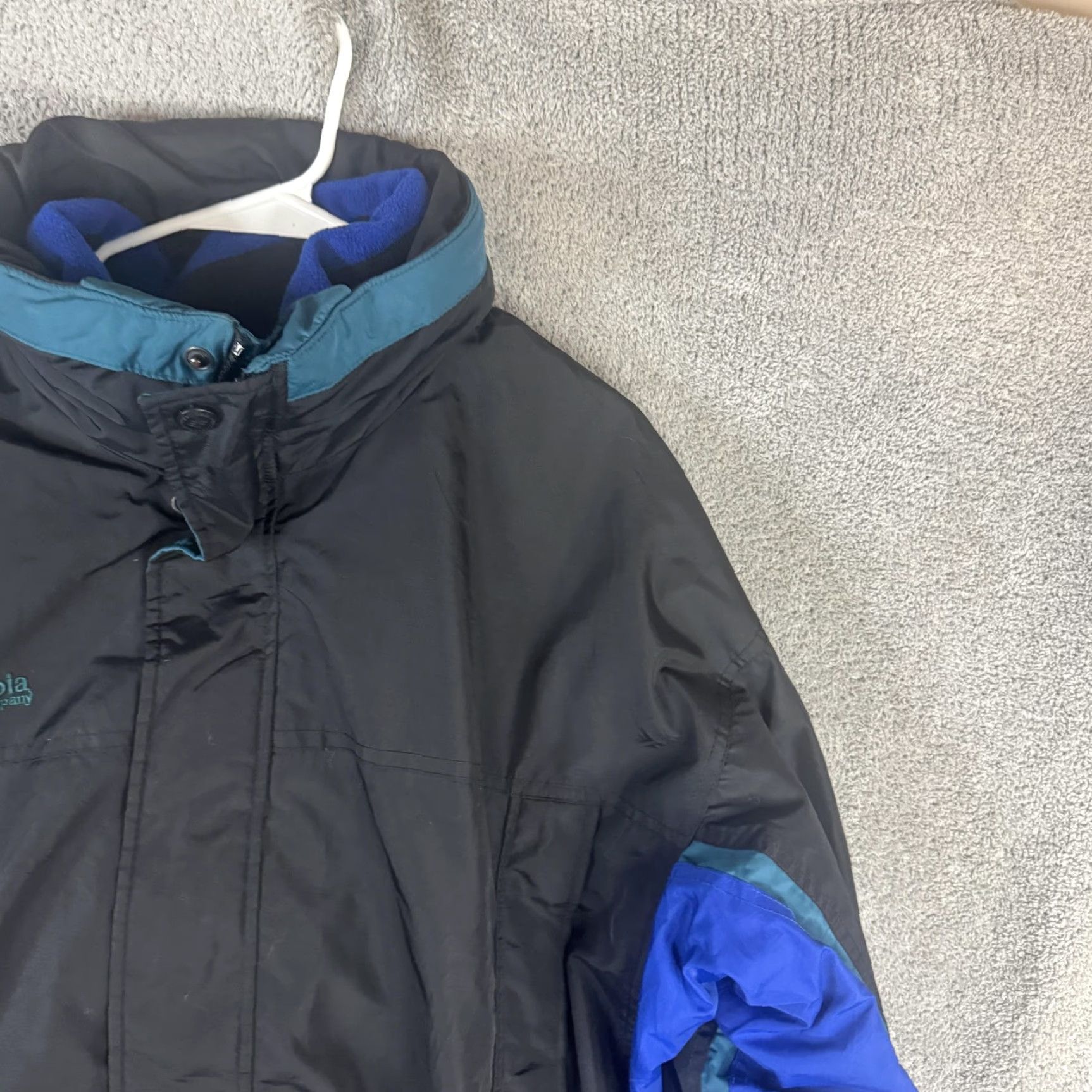 Vintage VINTAGE Columbia Parka Jacket Mens L Black Long's Peak 90s Ski Outdoor Nylon Wool Logo Zipper Pockets Lined Size US L / EU 52-54 / 3 - 4 Thumbnail
