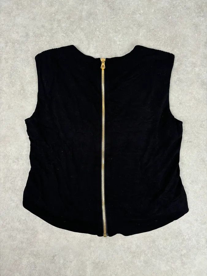 Balmain 2015 Balmain H&M Black Gold-Stud Tank Top Size S / US 4 / IT 40 - 6 Thumbnail
