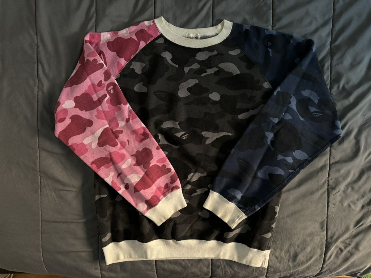 image of Bape Crazy Camo Crewneck, Men's (Size Medium)
