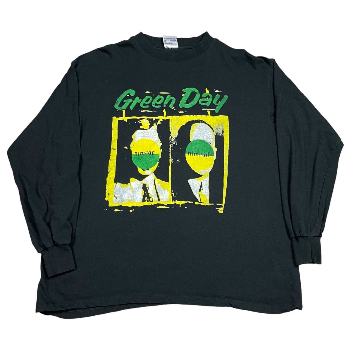 image of Band Tees x Tee Shirt Vintage 90's Green Day Nimrod Long Sleeve Tour Shirt Adult Xl, Men's