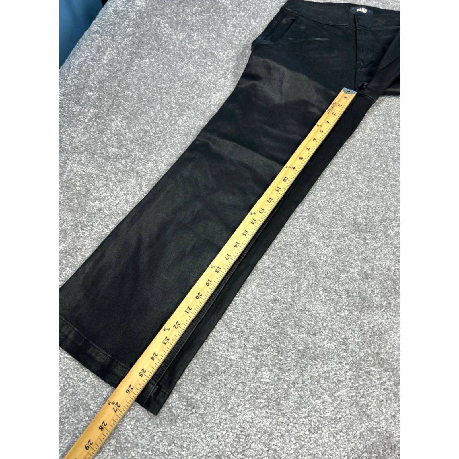 Paige Paige Nellie Cropped Jeans Women 25 Black Denim High Rise Wide Leg 26x26 Jeans Woman Slim Stretch Cotton Spandex Rayon Paige Rich City Preppy Modern Size 42" / US 20 - 5 Thumbnail