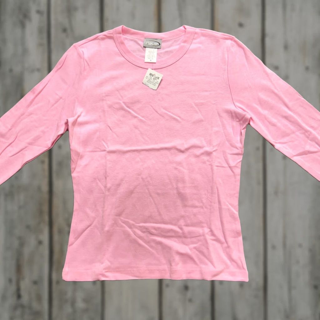 Vintage VINTAGE RAVE Top Women's M Pink Long-sleeve 90s Y2K Grunge MADE IN USA Mens? Womens Size M / US 6-8 / IT 42-44 - 1 Thumbnail
