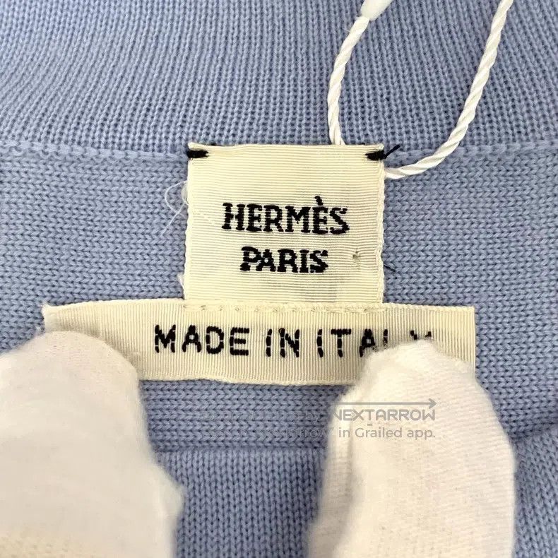 Other Hermes Light blue saddle buckle line wool round-neck long- Size XXS / US 00 / IT 34 - 5 Thumbnail