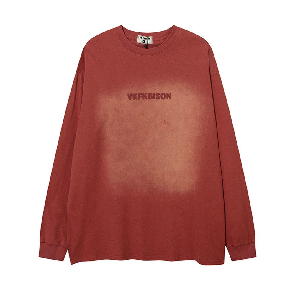 Vintage Men's loose casual tie-dye letter print long-sleeved T-shirt Size US M / EU 48-50 / 2 - 1 Thumbnail