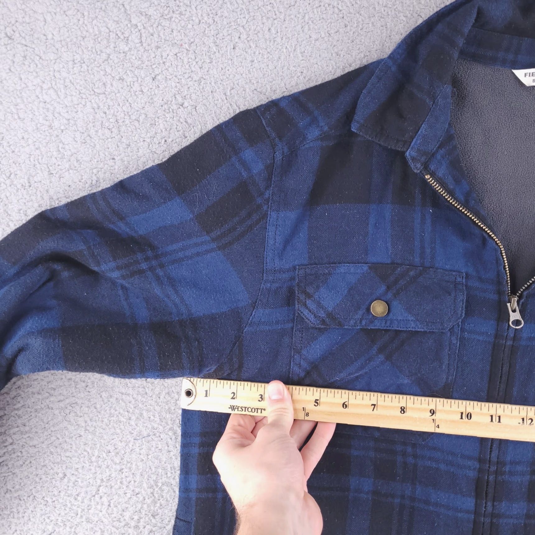 Vintage Field & Stream Jacket Mens Small Flannel Sherpa Fleece Lined Chore Work Zip Bomber Plaid Blue Mens Small Zip Lined Jacket Size US S / EU 44-46 / 1 - 4 Thumbnail