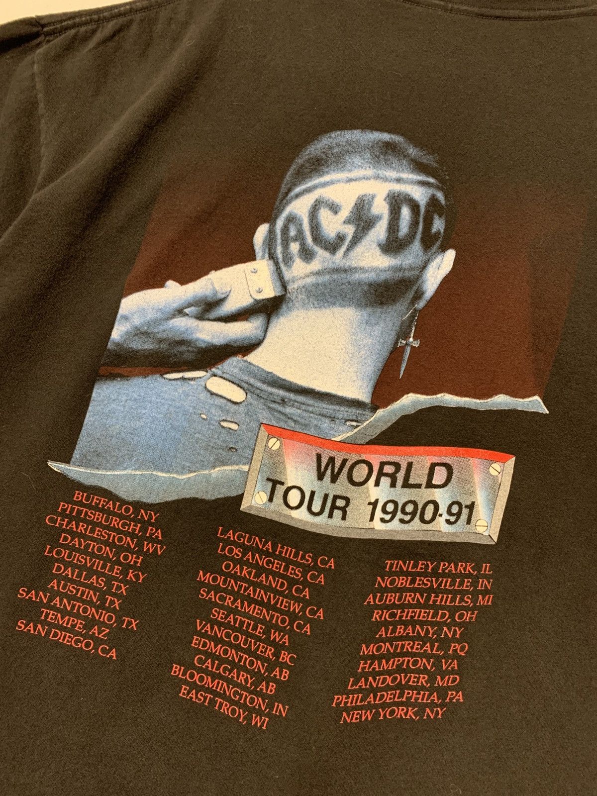 AC/DC × Vintage AC/DC Vintage World Tour 1990-91 shirt XL Size US XL / EU 56 / 4 - 6 Thumbnail