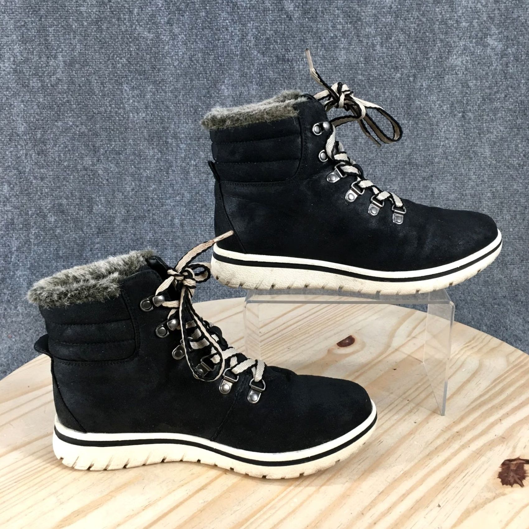 Vintage Cliffs By White Mountain Hallett Bootie Womens 9 M Lace Up Winter Black Bootie Shoes Size US 9 / IT 39 - 2 Thumbnail