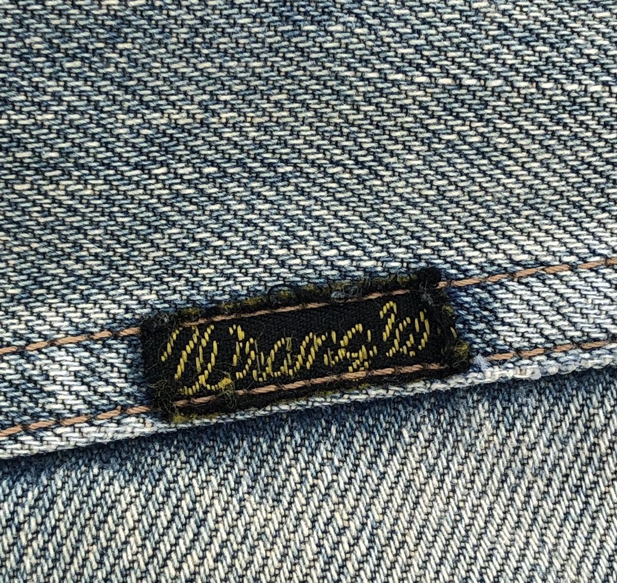 Vintage Vintage Wrangler Blue Bell distressed Selvedge denim Size US 33 - 22 Thumbnail
