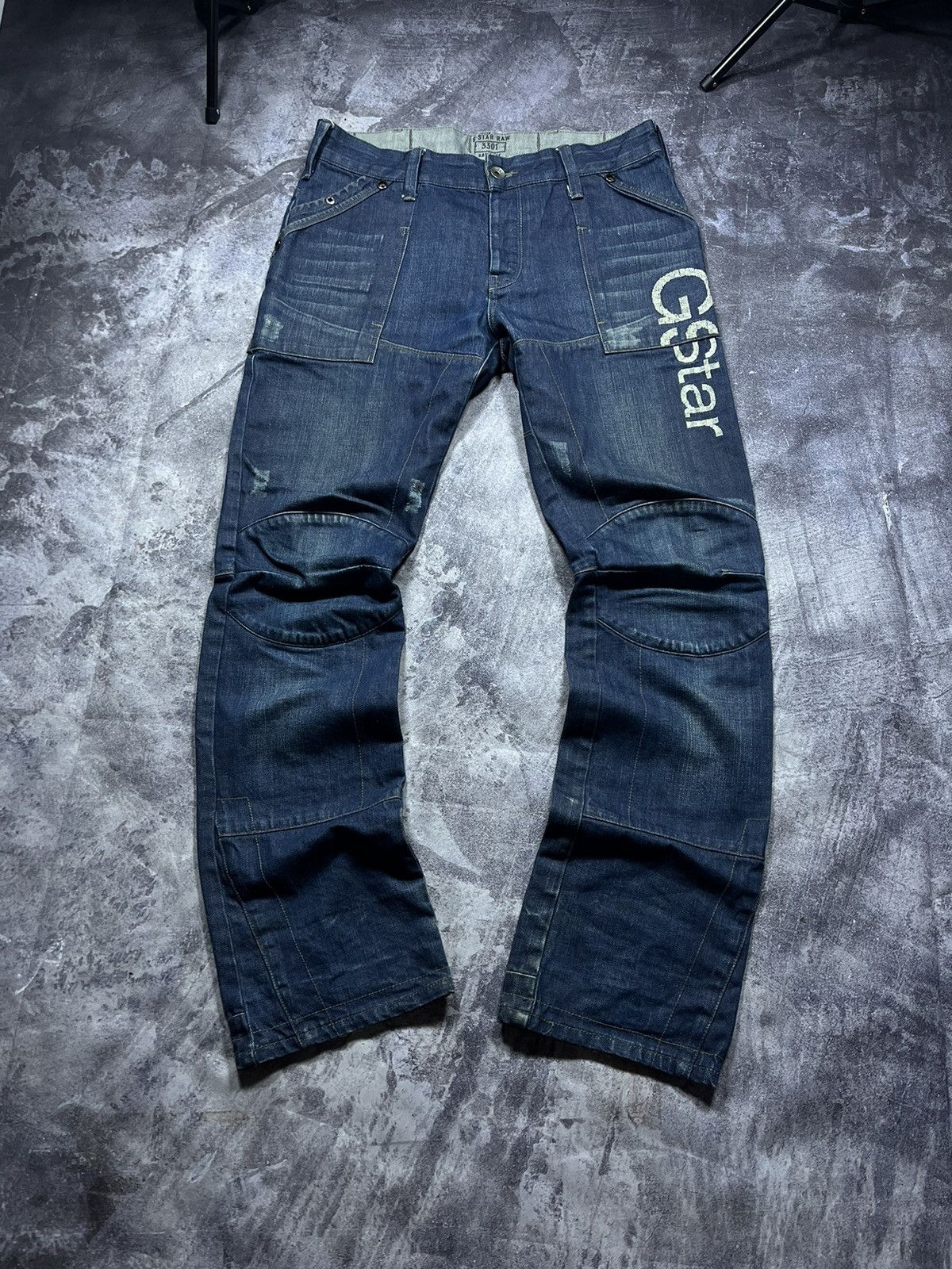G-Star G-Star RAW Jeans Denim Vintage Streetwear Y2K Big Logo Size US 33 - 1 Thumbnail