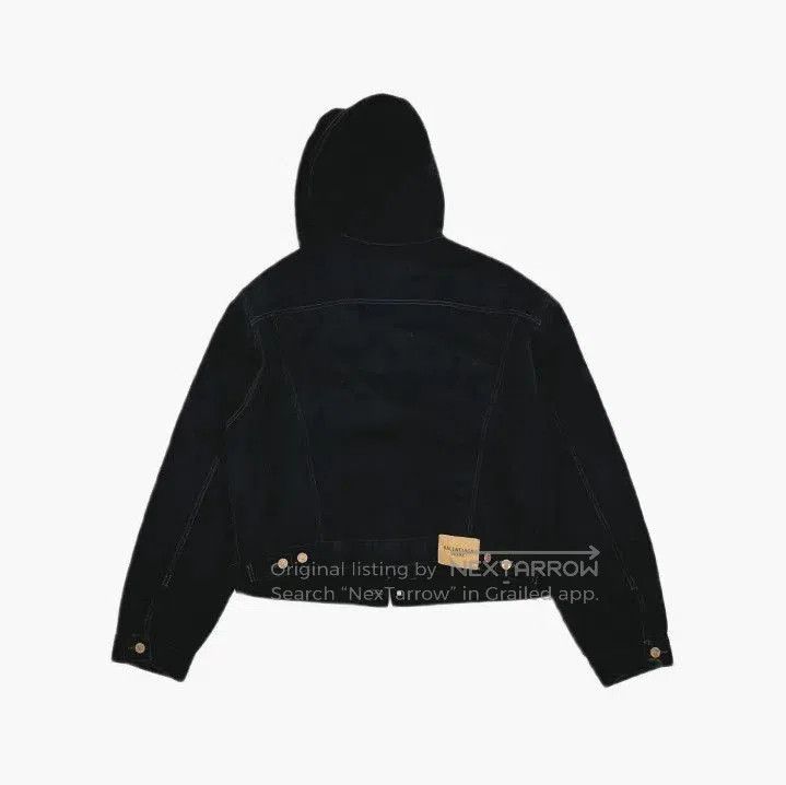 Balenciaga Balenciaga SS21 Black Denim Hooded Jacket. Size US M / EU 48-50 / 2 - 2 Thumbnail