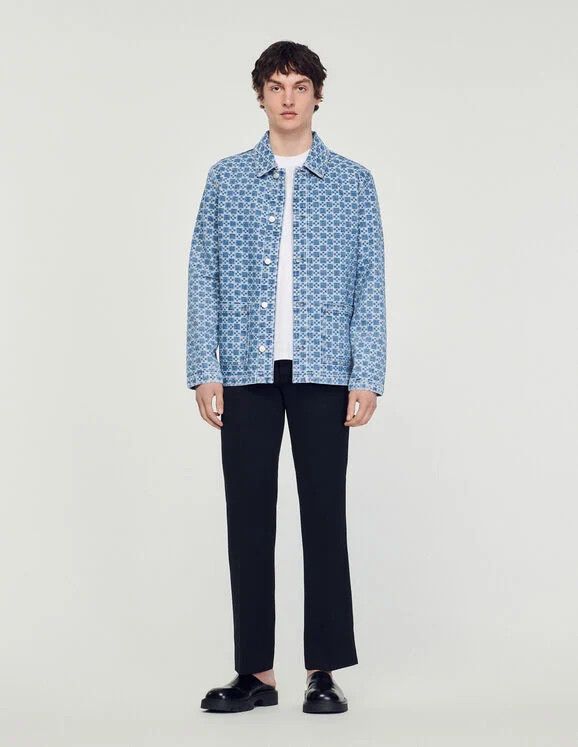 Sandro Square Cross Denim Chore Coat Size US L / EU 52-54 / 3 - 2 Thumbnail