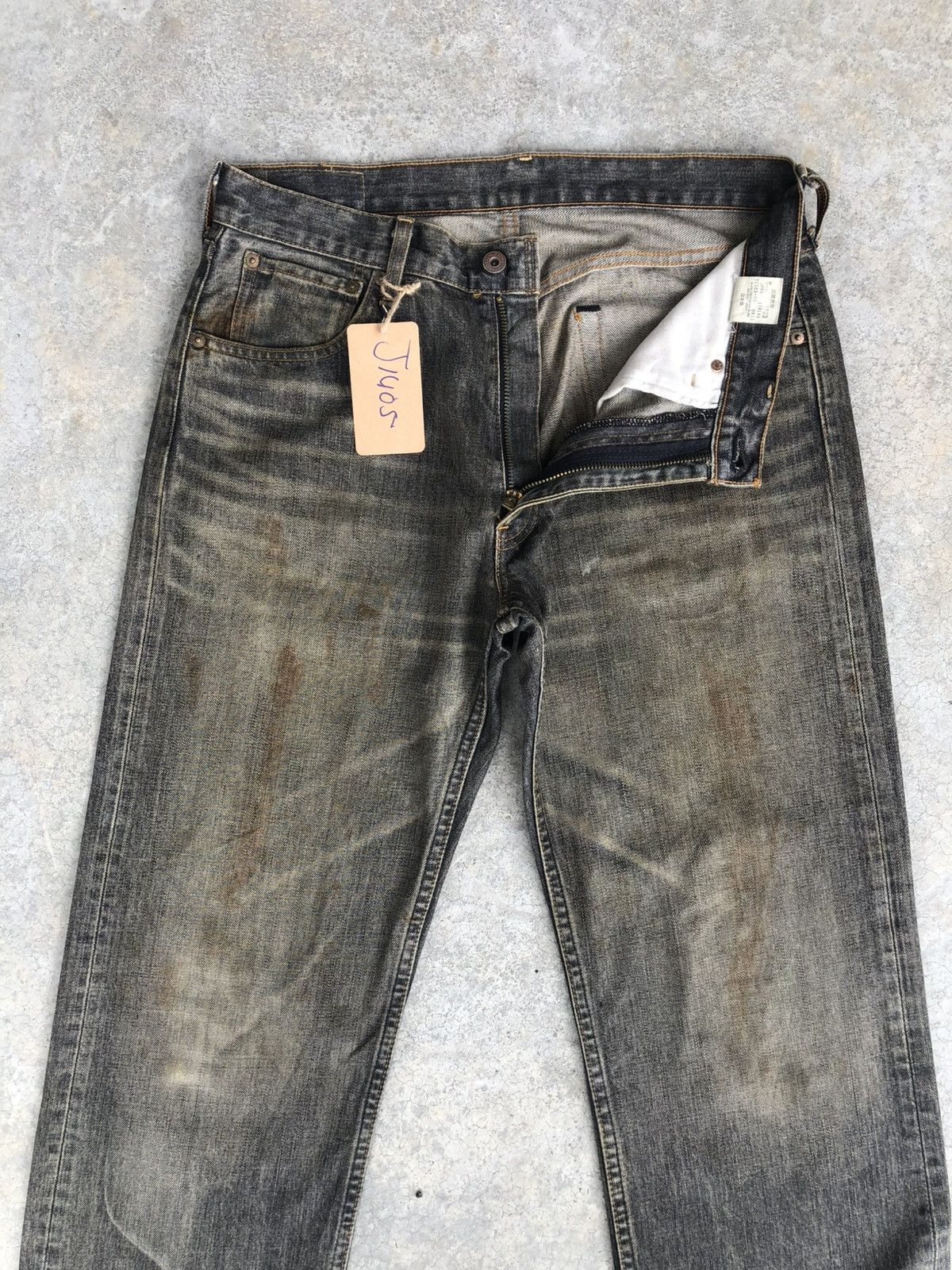 Vintage Mudwash Levis 503 Distressed Jeans Size US 32 / EU 48 - 3 Thumbnail