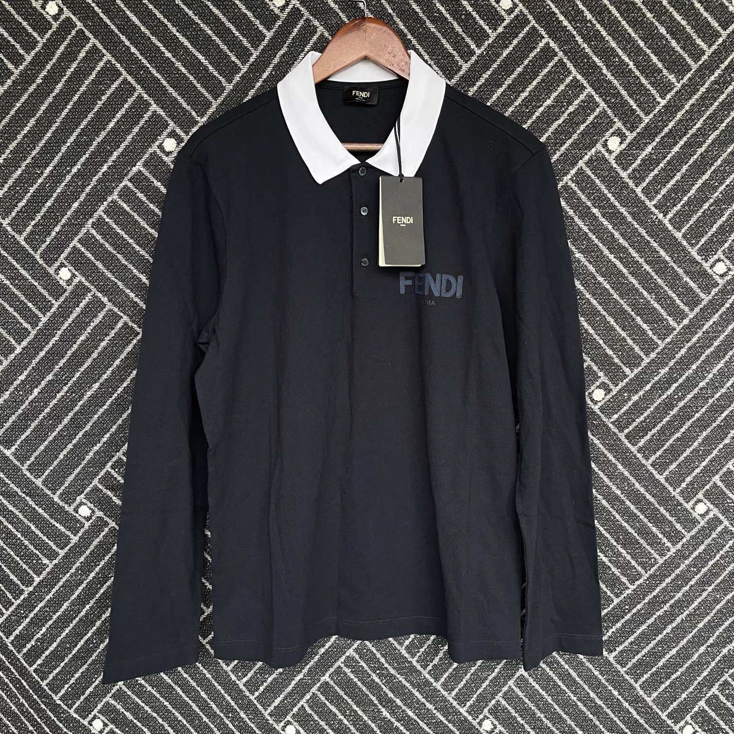 Fendi Fendi no logo LS polo shirt men's navy blue L Size US L / EU 52-54 / 3 - 1 Thumbnail