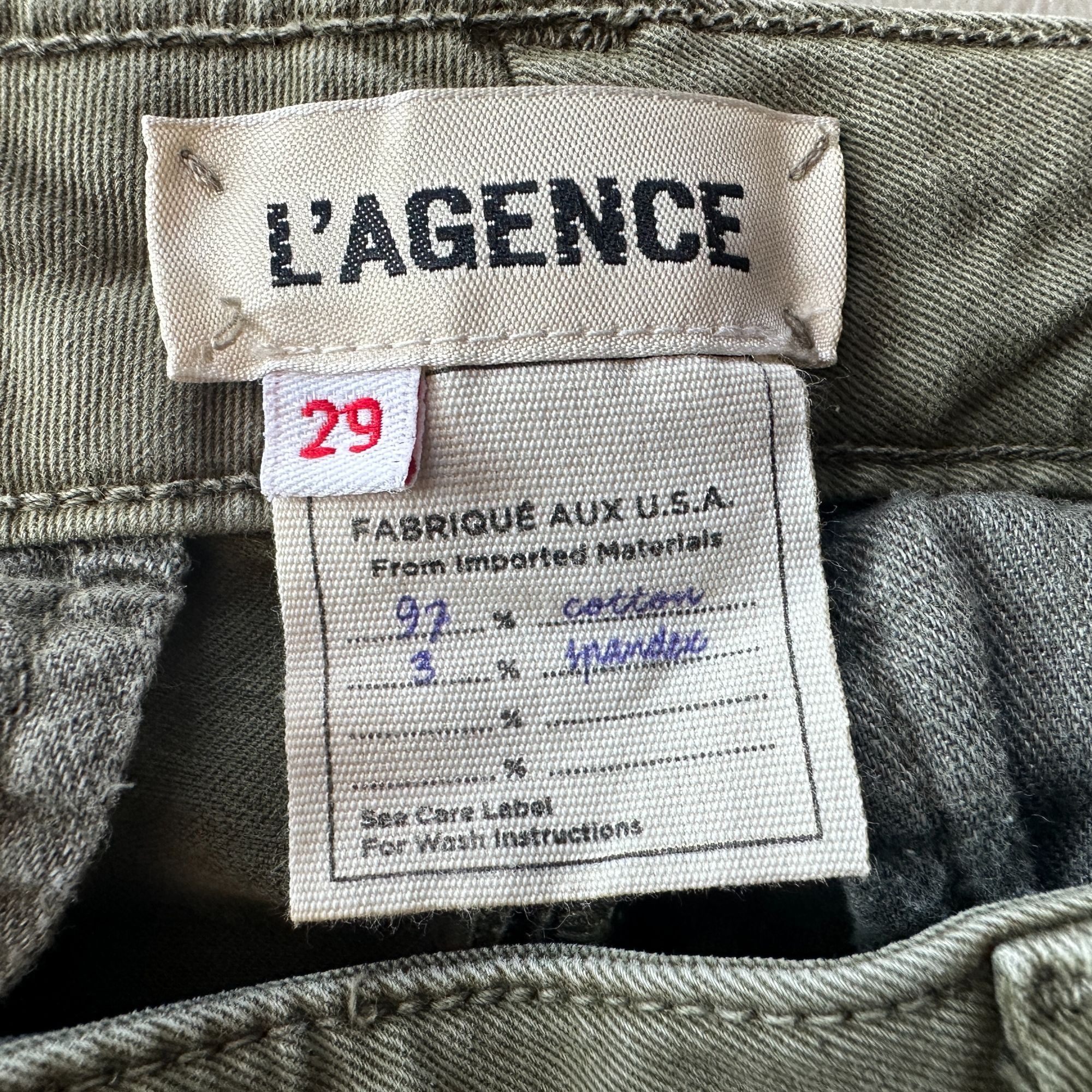 L'AGENCE L'Agence Womens 29 Pants Montgomery Skinny Cargo Pant Green Size 29" - 7 Thumbnail