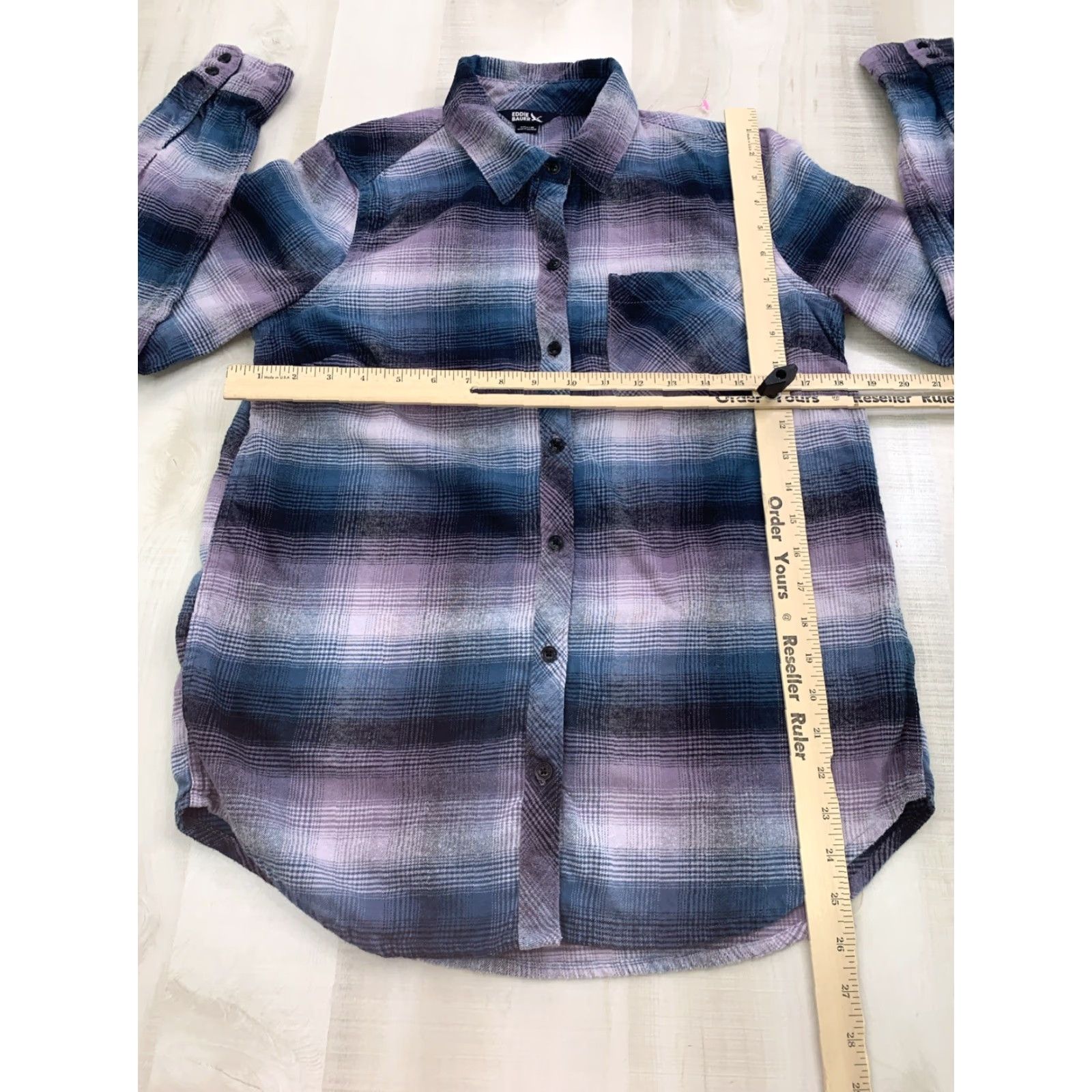 Eddie Bauer VINTAGE Eddie Bauer Purple Blue Lightweight Flannel Shirt Outdoor Hiking Medium Women’s Size M / US 6-8 / IT 42-44 - 3 Thumbnail