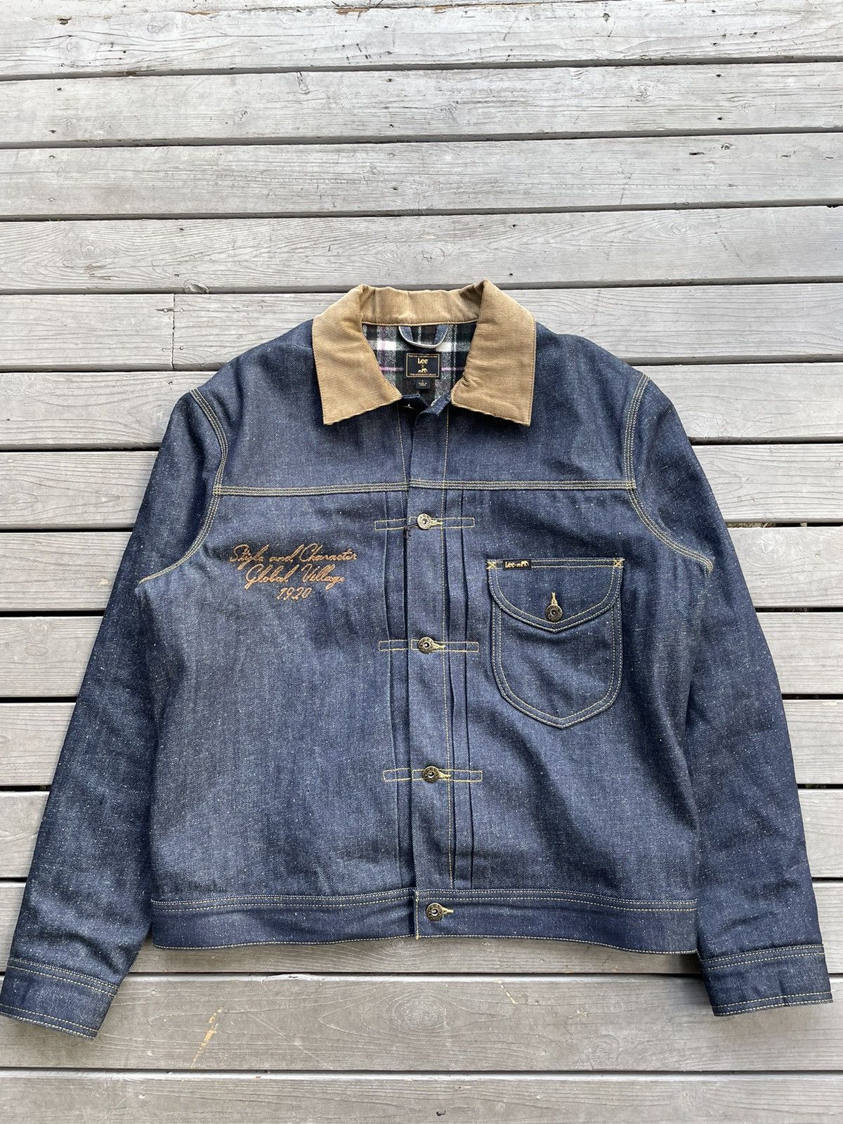 image of Lee X Brooklyn Circus Selvedge Type 1 Cowboy Denim Jacket L in Blue, Men's (Size Large)