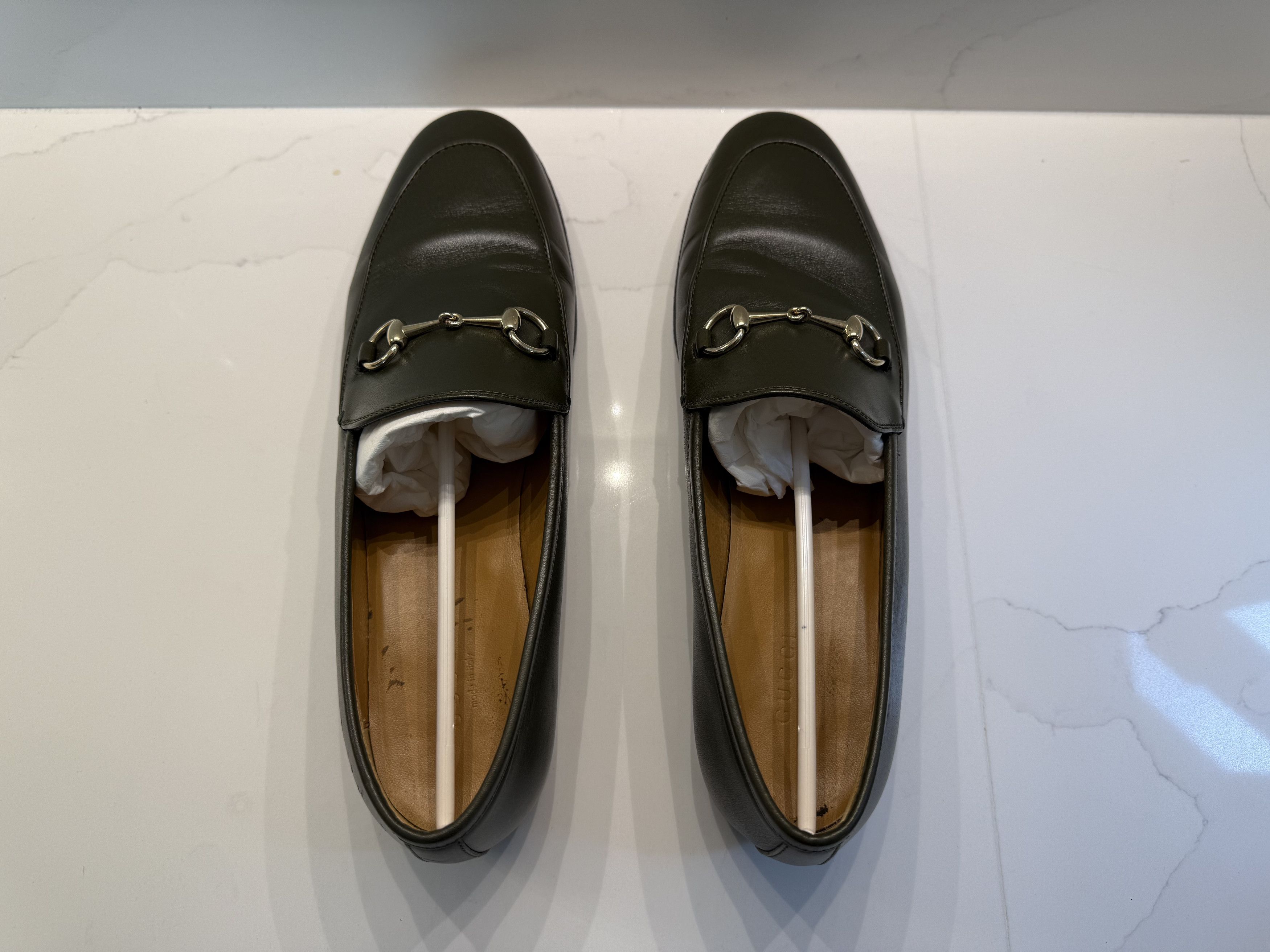 Gucci Gucci Luscious Green Jordaan Leather Loafers Size US 9.5 / IT 39.5 - 2 Thumbnail