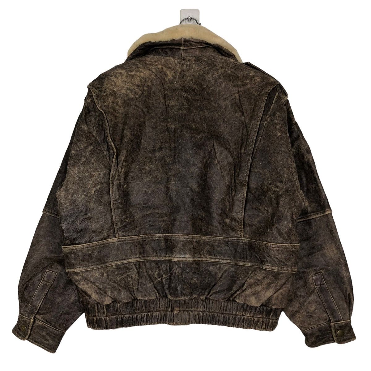 Japanese Brand 🔥VINTAGE FLY LEATHER JACKET BIKER MINK FUR COLLAR Size US M / EU 48-50 / 2 - 8 Thumbnail