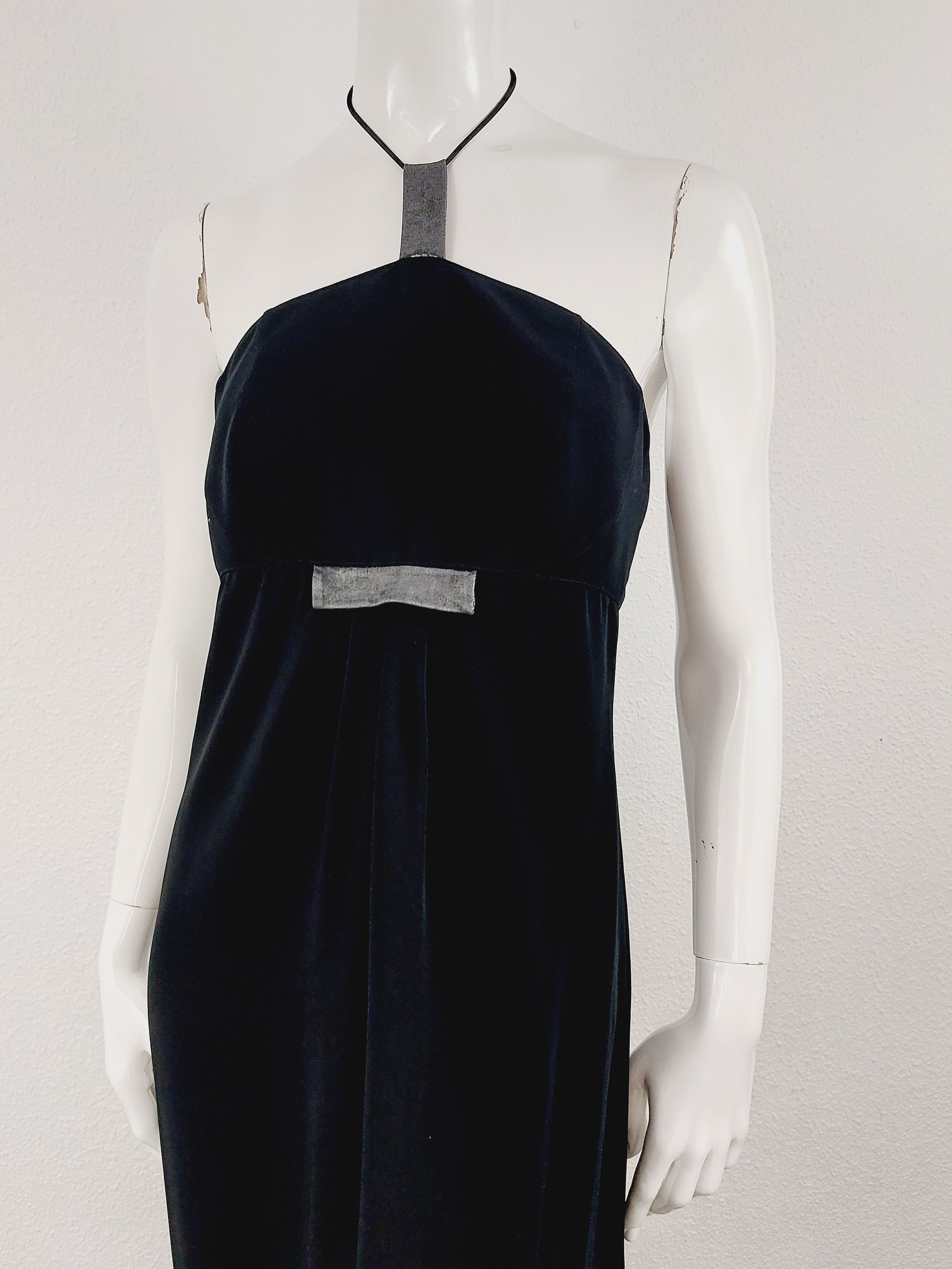 Thierry Mugler Thierry Mugler Black Split Neck Tie Open Maxi Dress Gown Size S / US 4 / IT 40 - 8 Thumbnail