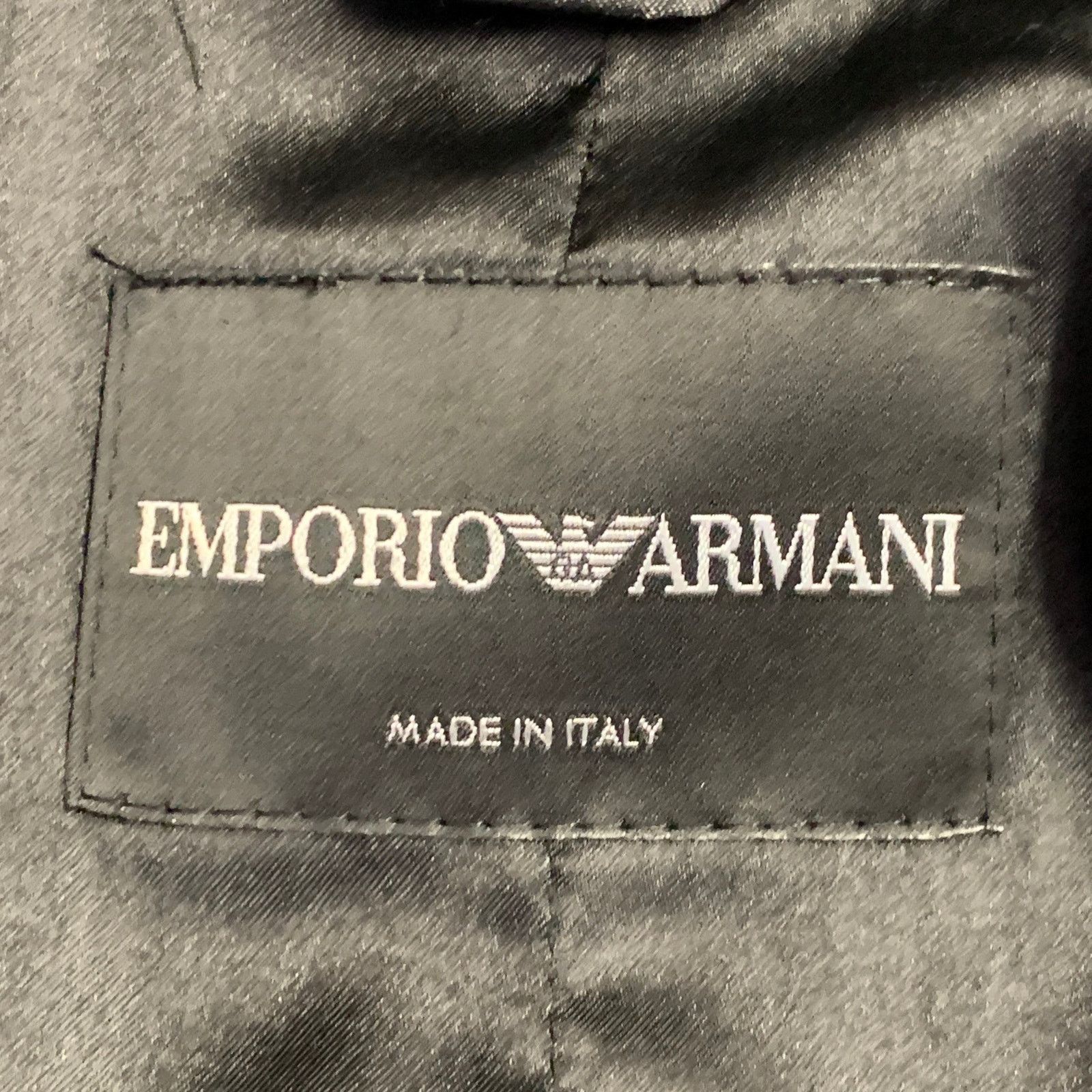 Emporio Armani Size 12 Black Polyester Blend Lace Peak Lapel Jacket Blazer Size XL / US 12-14 / IT 48-50 - 5 Thumbnail
