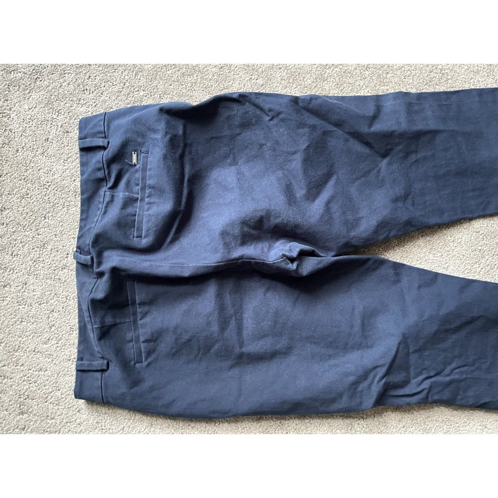 Tommy Hilfiger Tommy Hilfiger Pants Womens Size 4 Blue Cropped Knit Flat Front Pockets 25in Inseam Cotton Spandex Size 27" / US 4 / IT 40 - 4 Thumbnail