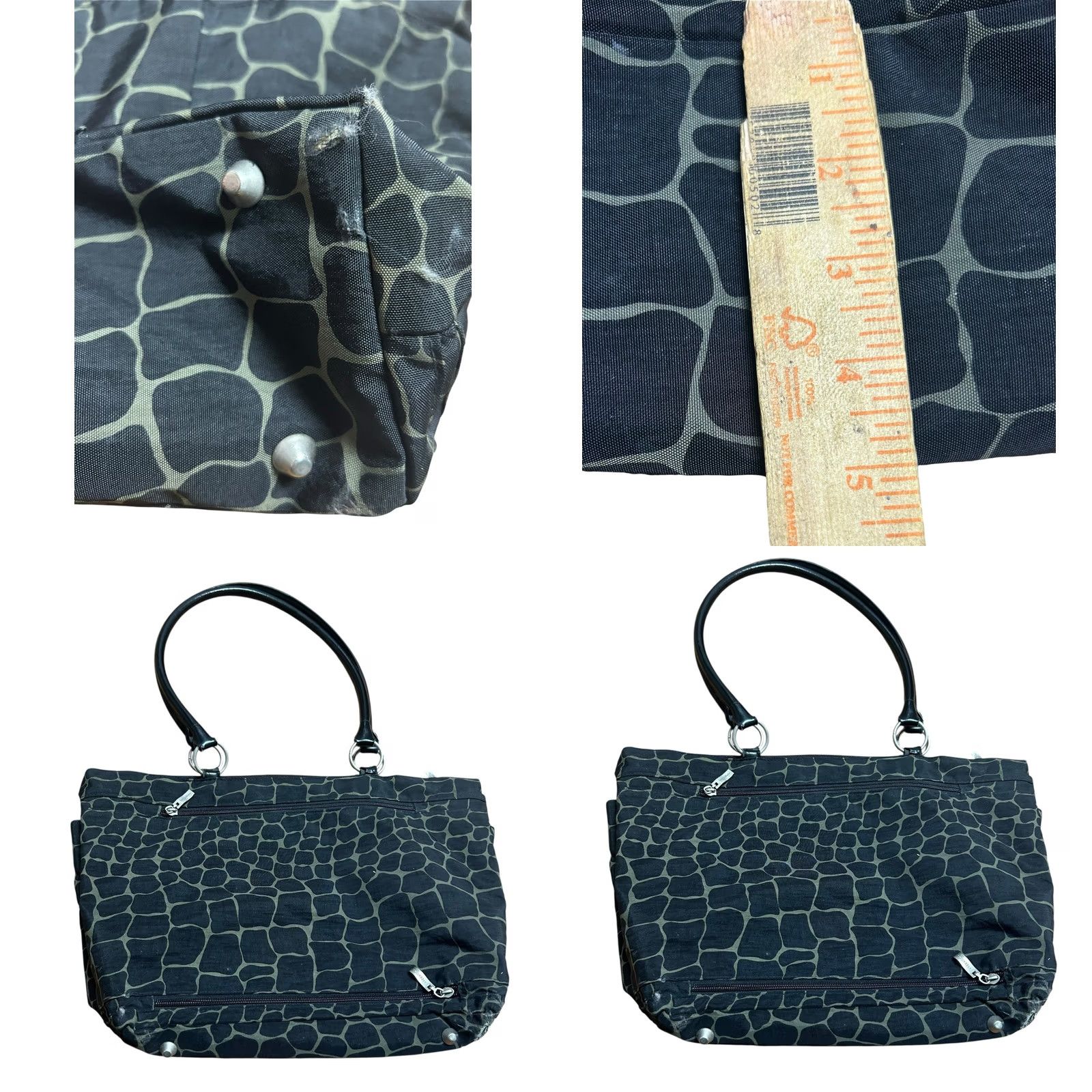 Vintage Baggallini Tote Shoulder Bag Women's Animal Print Black All Around Bag Size ONE SIZE - 9 Thumbnail