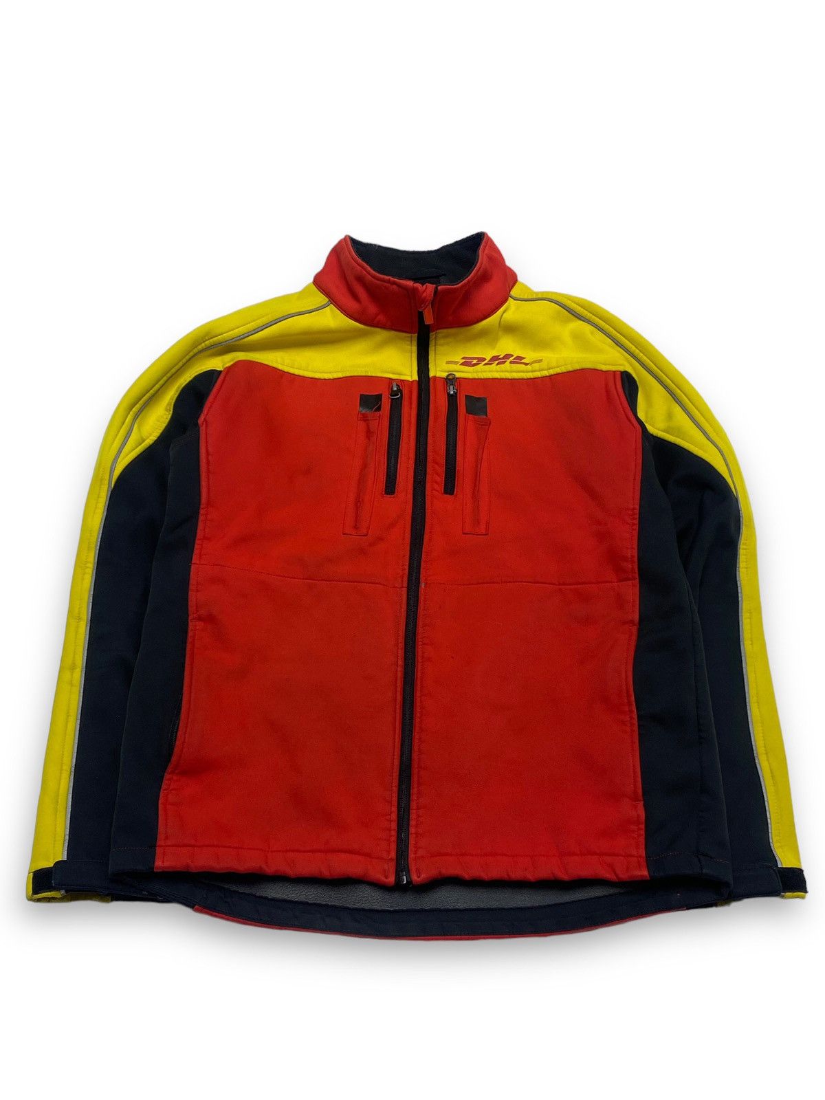 Vintage Vintage DHL Workers Softshell Multipocket Zip Jacket | Grailed