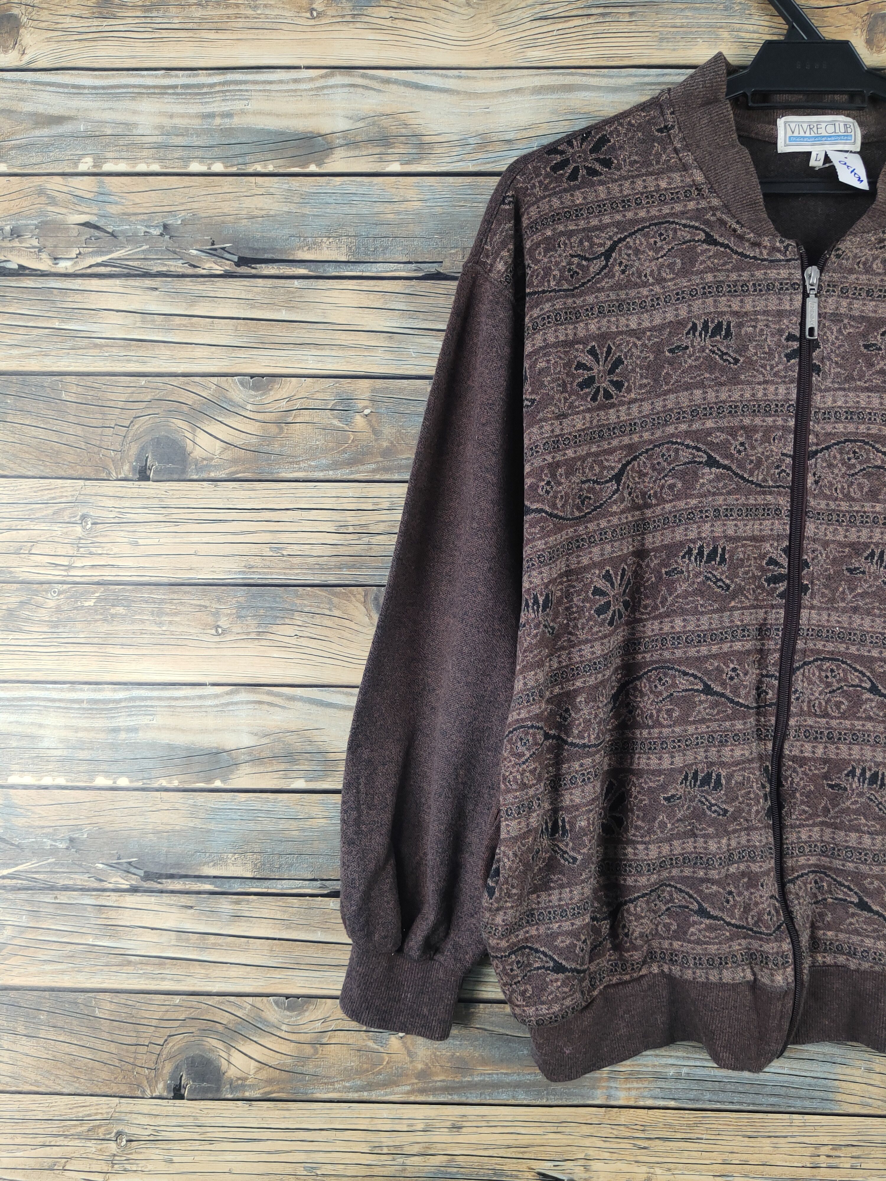 Vintage Vivre Club Dark Brown Knitwear Sweaters #W2120 Size US L / EU 52-54 / 3 - 3 Thumbnail