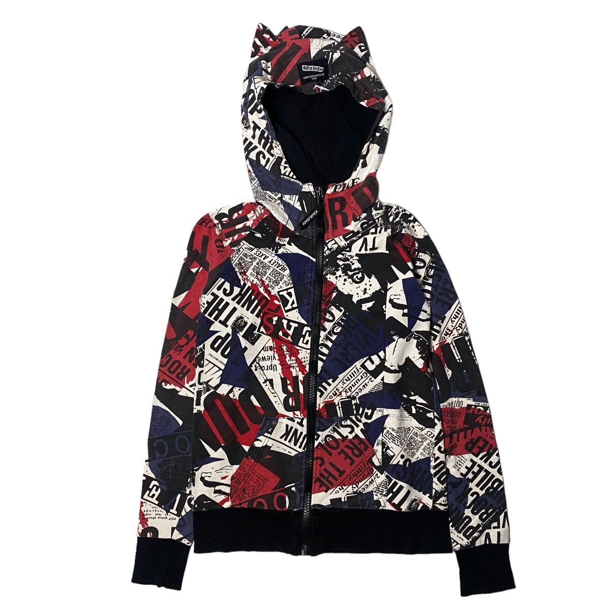 2000's Super Lovers Britflag Rabbit Ear Hoodie