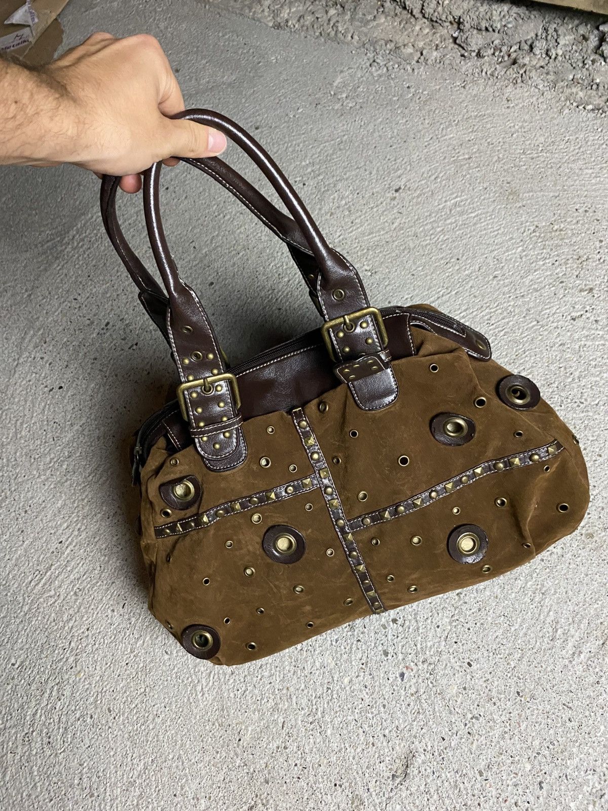 Vintage Vintage suede handbag shoulder bag y2k archive avant garde Size ONE SIZE - 8 Thumbnail