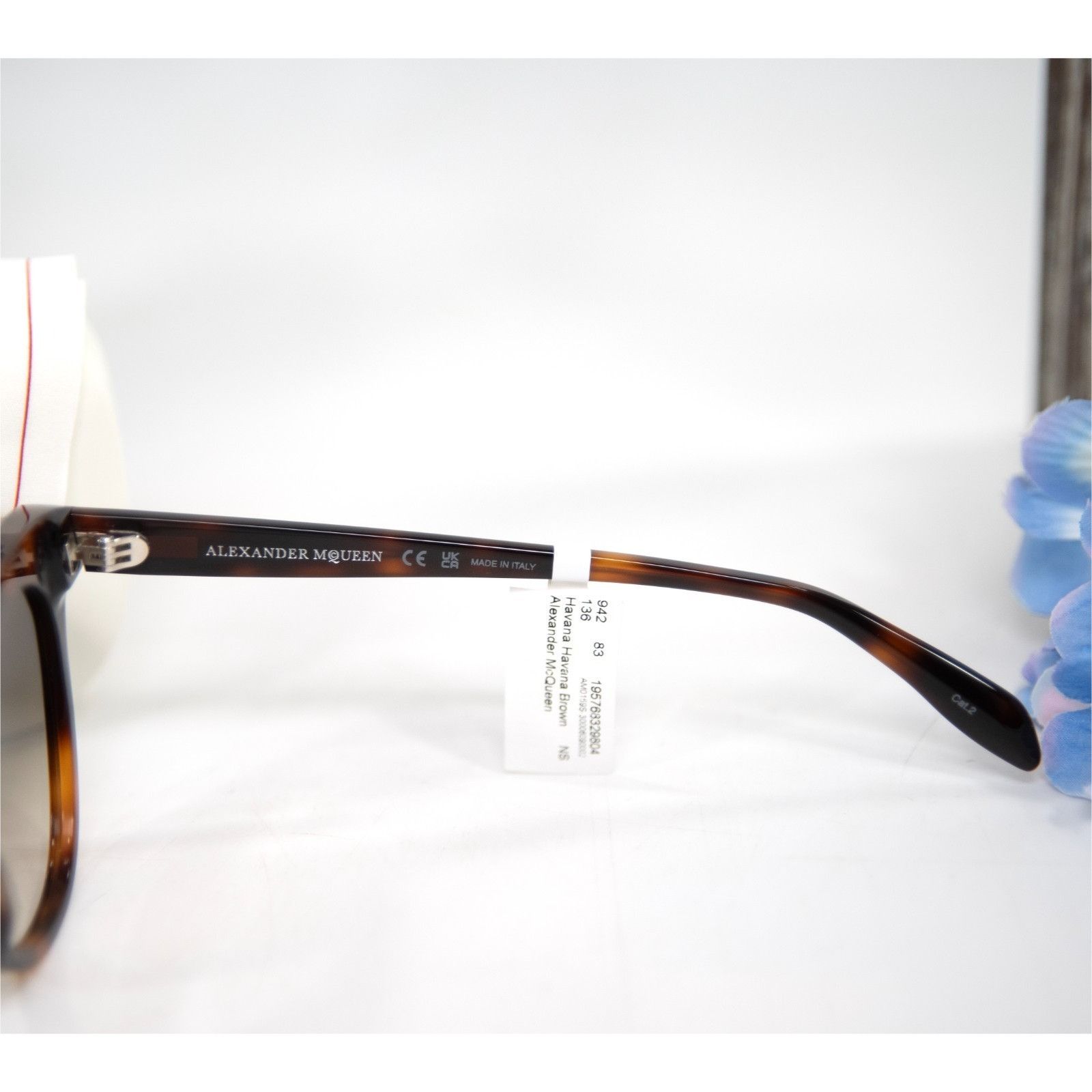 Alexander McQueen Alexander McQueen 3D Skull Tortoise Logo Havana Acrylic Sung Size ONE SIZE - 4 Thumbnail
