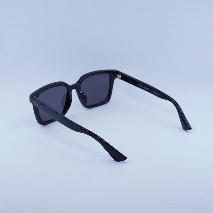 Gucci Gucci GG1582SK 001 Sunglasses Shiny Black Square Frame, Grey Size ONE SIZE - 5 Thumbnail