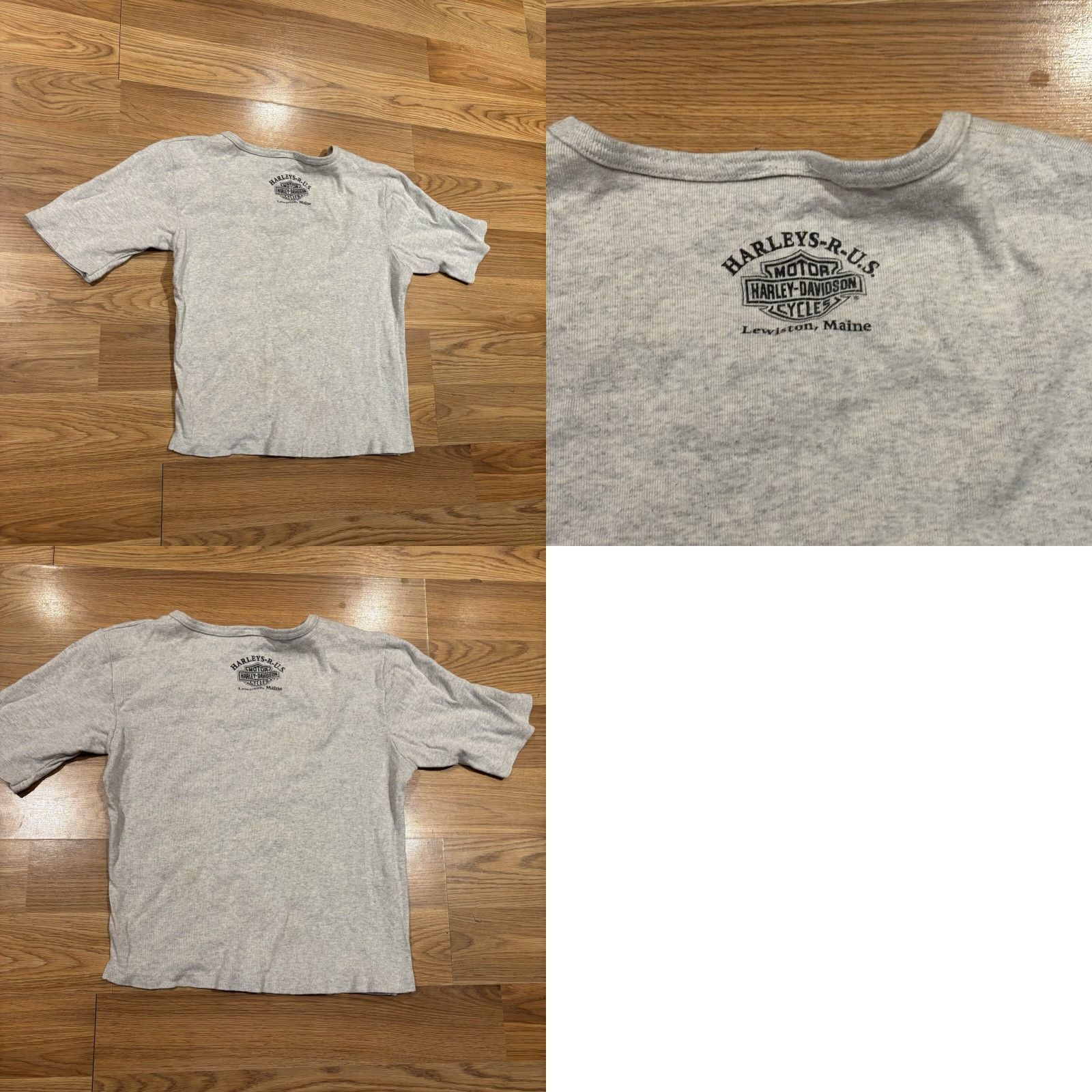 Harley Davidson VINTAGE Harley-Davidson Button-Down Shirt 3/4 Sleeve Women’s Size M Gray Cotton Polyester 2001 Motor Cycle Biker 90s Women's Crew Neck Casual Size M / US 6-8 / IT 42-44 - 8 Thumbnail