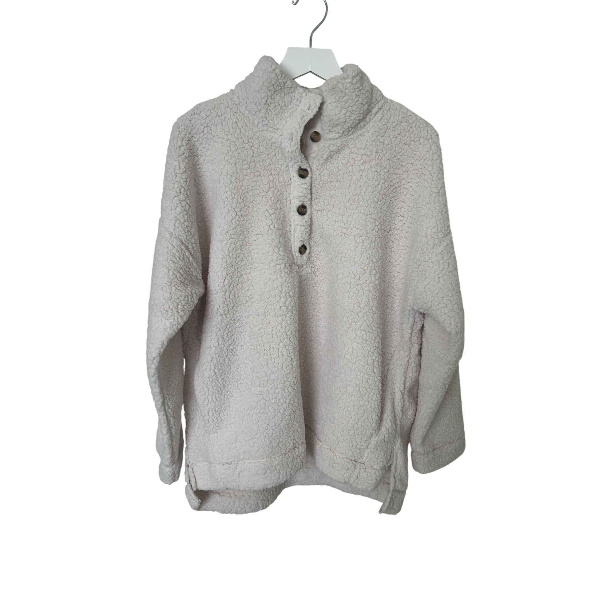 Other Aerie Ivory Sherpa Oversized Sweater Super Soft Cozy Size M / US 6-8 / IT 42-44 - 2 Thumbnail