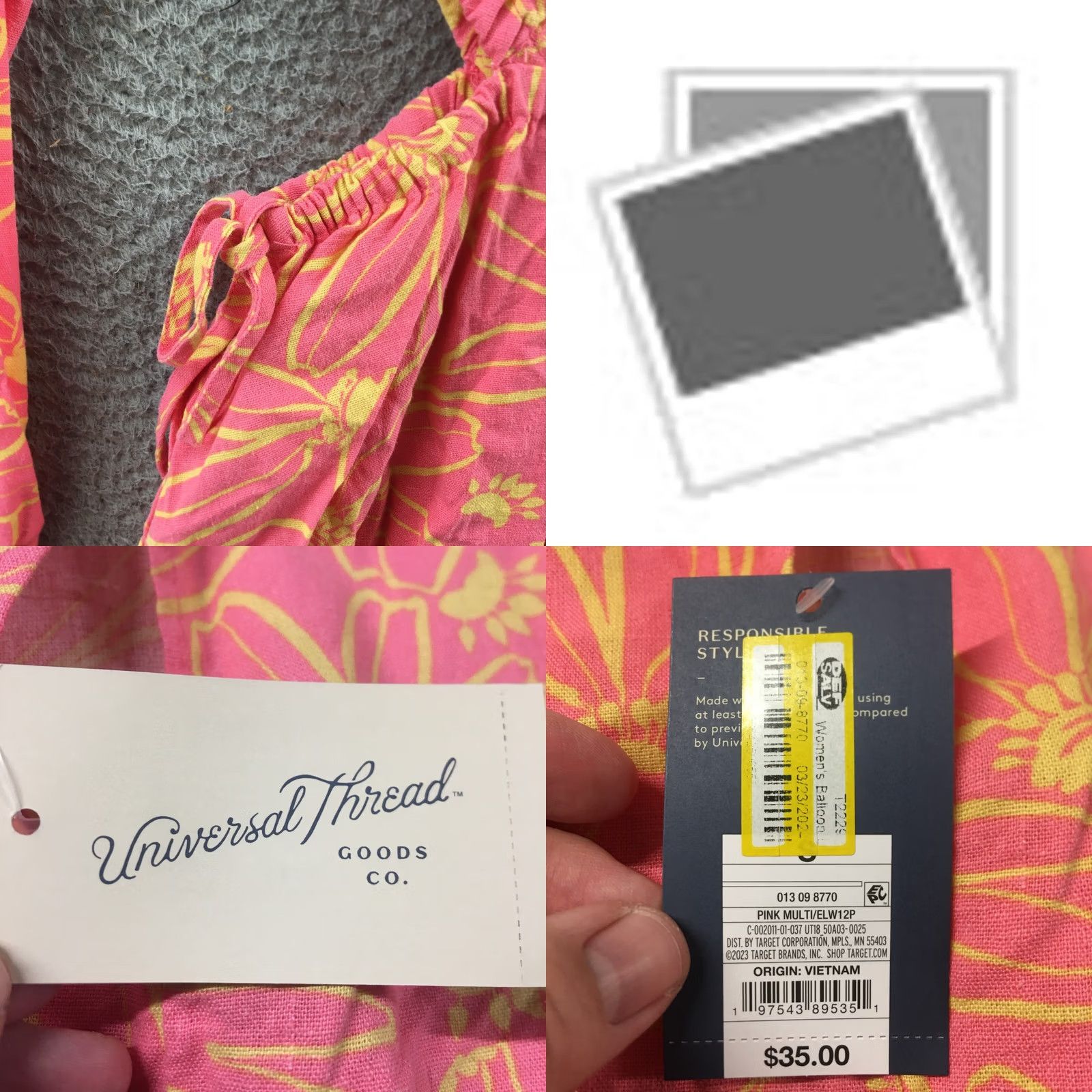 Vintage Universal Thread Cut Out A-Line Dress Womens S Pink Balloon Long Sleeve NEW Size S / US 4 / IT 40 - 9 Thumbnail