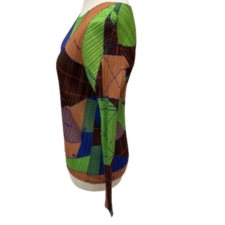 Issey Miyake Issey Miyake size:3 Pleated blue-green long-sleeved shirt Size XS / US 0-2 / IT 36-38 - 2 Thumbnail