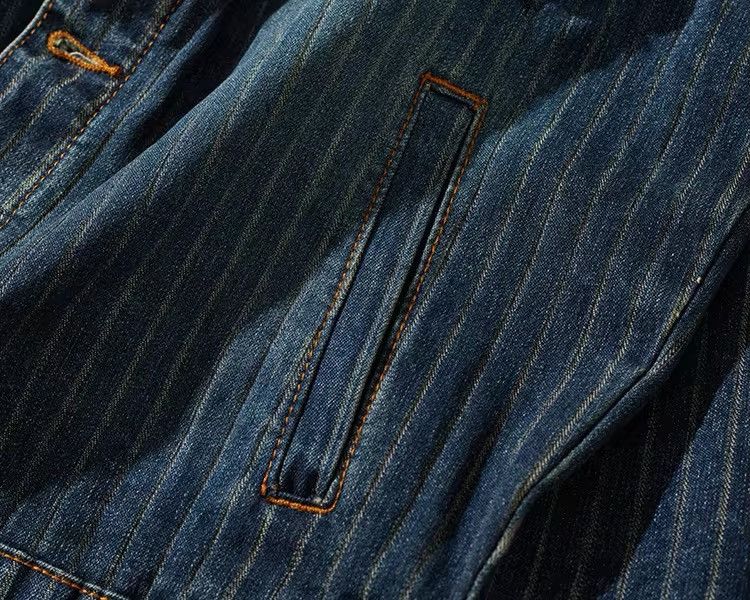 Japanese Brand × Other American Classic Striped Old Vintage Washed Denim Jacket Size US XL / EU 56 / 4 - 5 Thumbnail